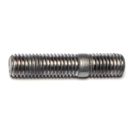 Midwest Fastener Double-End Threaded Stud, 10mm Thread to 48mm Thread, 48 mm, Steel, Plain, 5 PK 66452